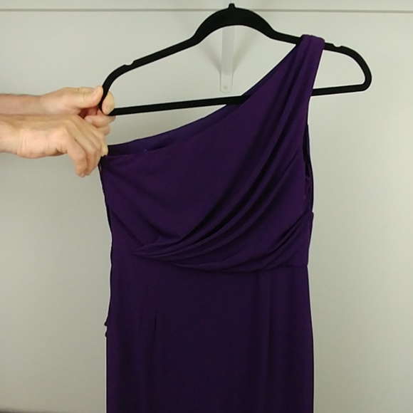 Formal One Shoulder Purple Full Length Dress 10 - Picture 4 of 8